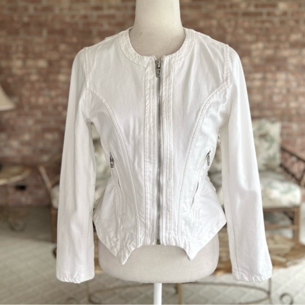 BlankNYC Part Time Lover Denim Jacket White XS Clean Girl Modern